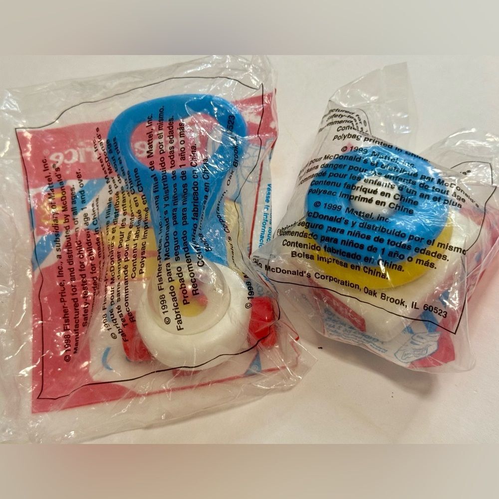 TWO 1998 McDonald's Fisher-Price Happy Meal Toys, Still Sealed